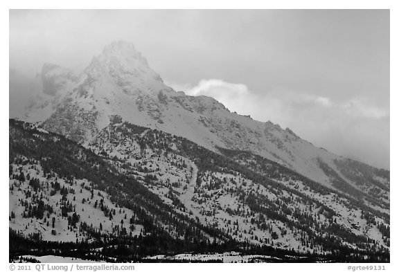 Mount Owen in winter. Grand Teton National Park (black and white)