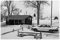 Kelly in winter. Grand Teton National Park ( black and white)