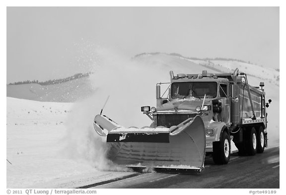 Snowplow. Grand Teton National Park (black and white)