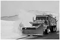 Snowplow. Grand Teton National Park, Wyoming, USA. (black and white)