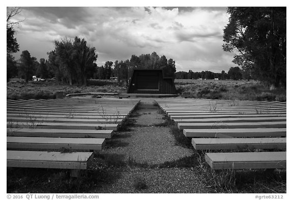 Amphitheater, Gros Ventre Campground. Grand Teton National Park (black and white)