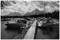 Colter Bay Marina. Grand Teton National Park ( black and white)