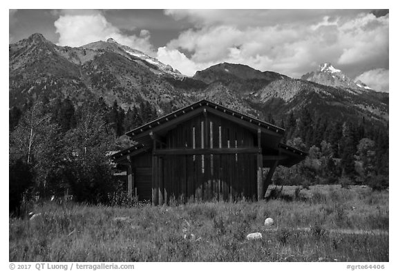 Laurence S. Rockefeller Preserve Center. Grand Teton National Park (black and white)