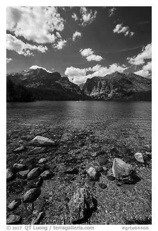 Phelps Lake, Laurence S. Rockefeller Preserve. Grand Teton National Park (black and white)