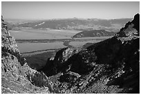 Garnet Canyon and Jackson Hole. Grand Teton National Park ( black and white)