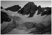 Middle Teton and glacier from Garnet Canyon. Grand Teton National Park ( black and white)