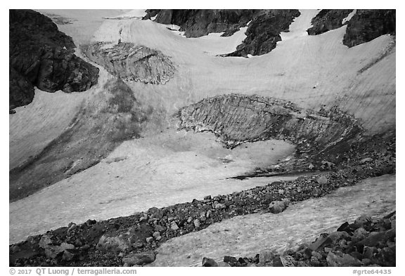 Glacier detail. Grand Teton National Park (black and white)