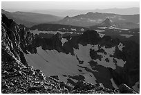 Alaska Basin ridges from Lower Saddle. Grand Teton National Park ( black and white)