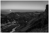 Sunset from Lower Saddle. Grand Teton National Park ( black and white)