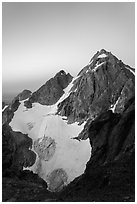 Middle Teton from Grand Teton at dawn. Grand Teton National Park ( black and white)