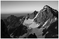 Middle Teton from Grand Teton, sunrise. Grand Teton National Park ( black and white)