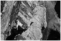 Looking down climbers on steep wall of Grand Teton. Grand Teton National Park ( black and white)