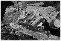 Climbers ascend steep wall on Grand Teton's direct Exum route. Grand Teton National Park ( black and white)