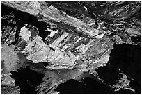 Looking down rock wall with climbers on Grand Teton. Grand Teton National Park ( black and white)