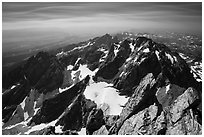 View from Upper Exum Ridge, Grand Teton. Grand Teton National Park ( black and white)