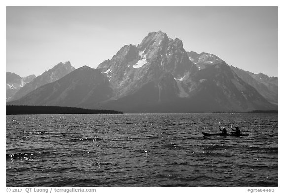 Kakayers, Colter Bay and Mt Moran. Grand Teton National Park (black and white)