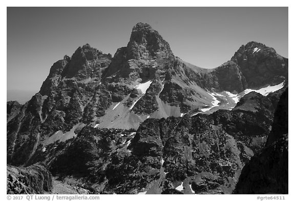 Tetons from the west. Grand Teton National Park (black and white)