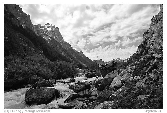 Cascade Creek flows in Cascade Canyon. Grand Teton National Park, Wyoming, USA.