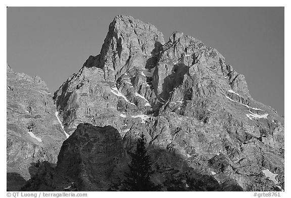 Tetons summit at sunset seen from the North. Grand Teton National Park, Wyoming, USA.