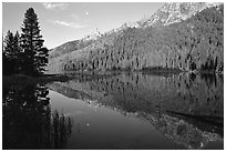 String Lake and Tetons, sunrise. Grand Teton National Park ( black and white)