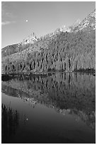 String Lake and Tetons, sunrise. Grand Teton National Park ( black and white)