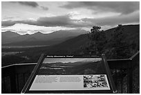 Parks interpretative sign. Rocky Mountain National Park, Colorado, USA. (black and white)