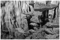 Boulders and reflections, Chasm Lake. Rocky Mountain National Park ( black and white)