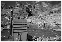 Open air toilet. Rocky Mountain National Park ( black and white)