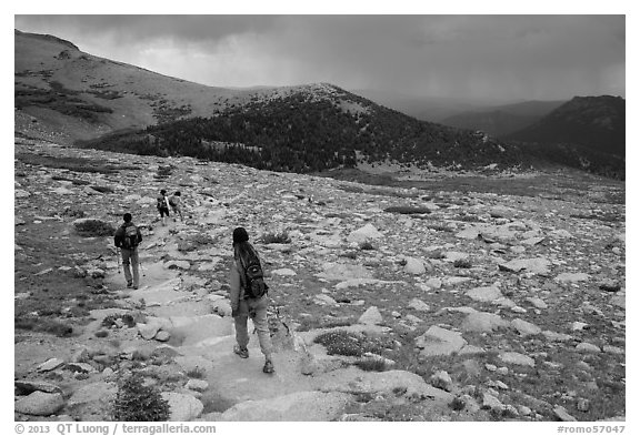 Longs Peak trail. Rocky Mountain National Park (black and white)