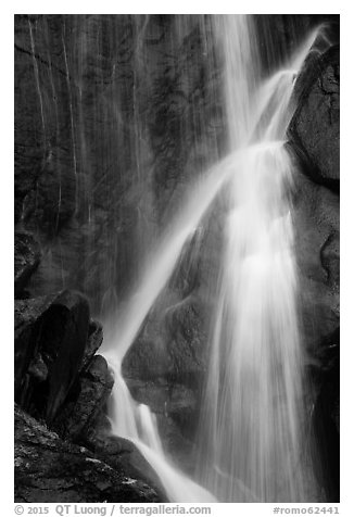 Close-up of Ouzel Falls. Rocky Mountain National Park (black and white)