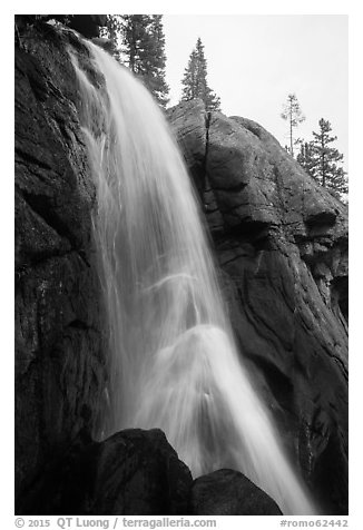 Ouzel Falls, Wild Basin. Rocky Mountain National Park (black and white)