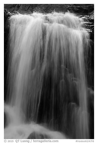 Alberta Falls 30 feet drop. Rocky Mountain National Park (black and white)