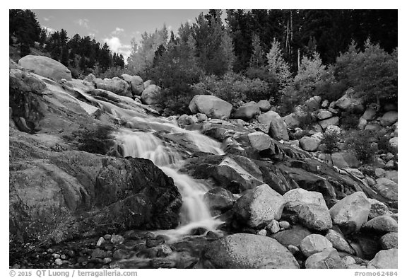 Alluvial Fan in autumn. Rocky Mountain National Park (black and white)