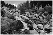 Alluvial Fan in autumn. Rocky Mountain National Park ( black and white)