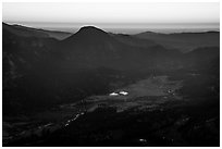 Horseshoe Park from above at sunrise. Rocky Mountain National Park ( black and white)
