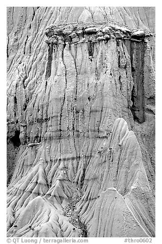 Caprock formations. Theodore Roosevelt National Park (black and white)