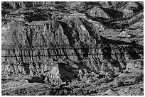 Badlands, Painted Canyon. Theodore Roosevelt National Park ( black and white)