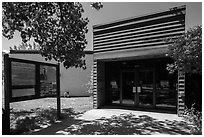 Medora Visitor Center. Theodore Roosevelt National Park ( black and white)