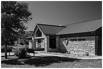 North Unit Visitor Center. Theodore Roosevelt National Park, North Dakota, USA. (black and white)