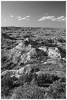 Painted Canyon, late afternoon. Theodore Roosevelt National Park ( black and white)