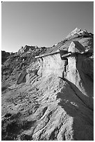 Caprock formations, South Unit. Theodore Roosevelt National Park ( black and white)