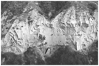 Wind Canyon walls. Theodore Roosevelt National Park ( black and white)