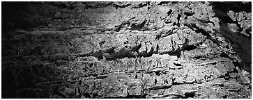 Cave walls. Wind Cave National Park (Panoramic black and white)