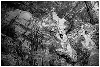 Cave ceiling with boxwork formation. Wind Cave National Park, South Dakota, USA. (black and white)