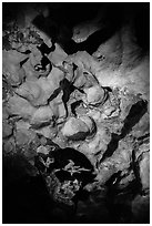 Cave ceiling. Wind Cave National Park ( black and white)