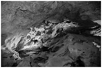 Large cave room. Wind Cave National Park, South Dakota, USA. (black and white)