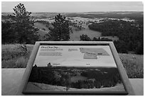 Interpretive sign, Rankin Ridge view. Wind Cave National Park ( black and white)