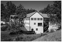 Visitor center. Wind Cave National Park, South Dakota, USA. (black and white)