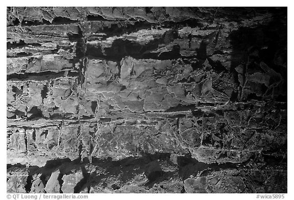 Honeycombed cave formation. Wind Cave National Park (black and white)