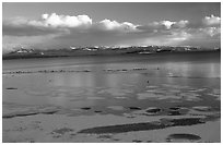 Ice on Yellowstone lake. Yellowstone National Park ( black and white)